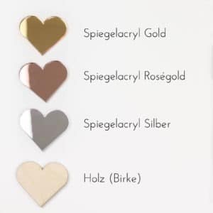 Spiegelacryl, Roségold, Rosegold; Gold; Silver; Holz