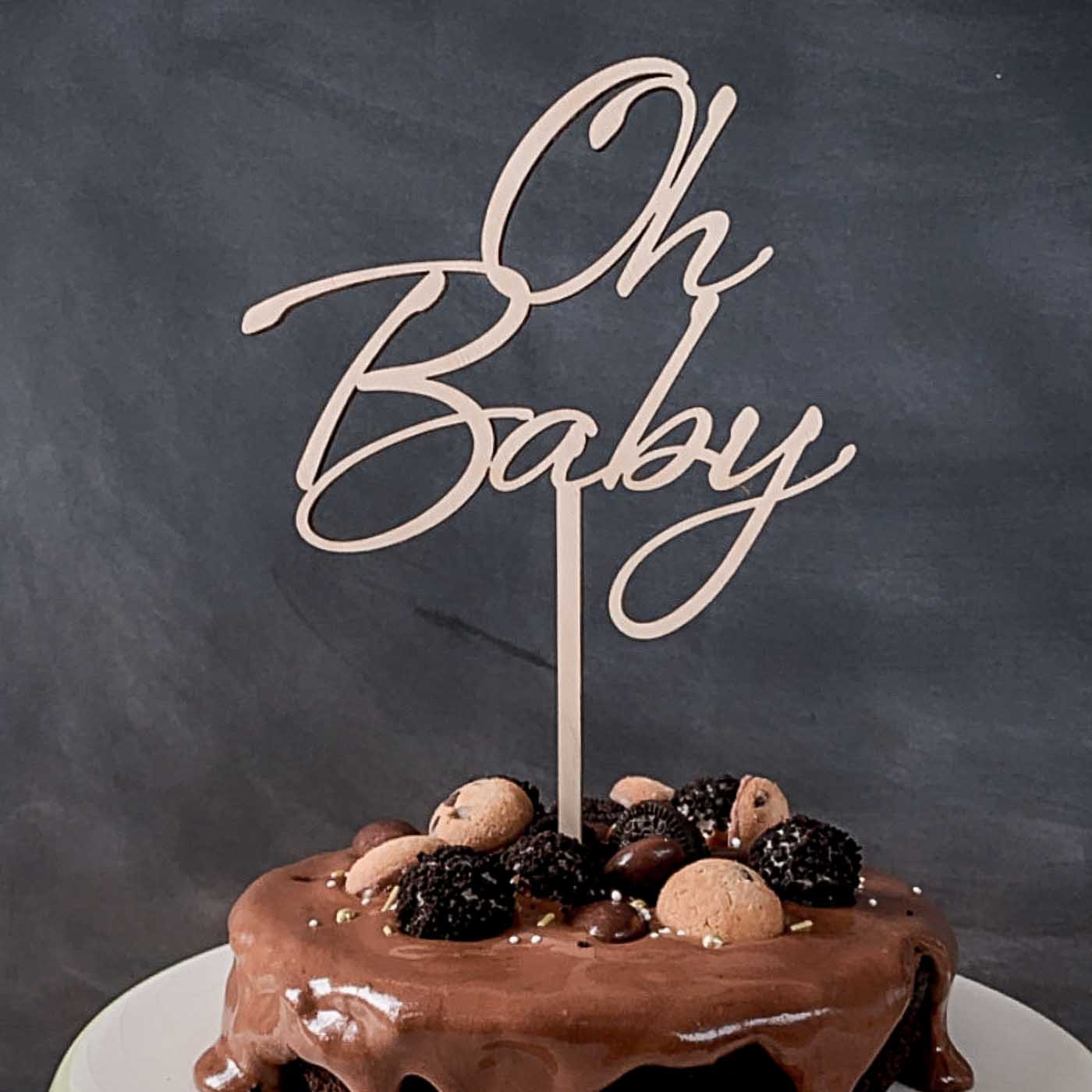 Oh Baby Pattern Alles Gute zum Geburtstag Acryl Cake Topper Babyshower Cupc .ju 
